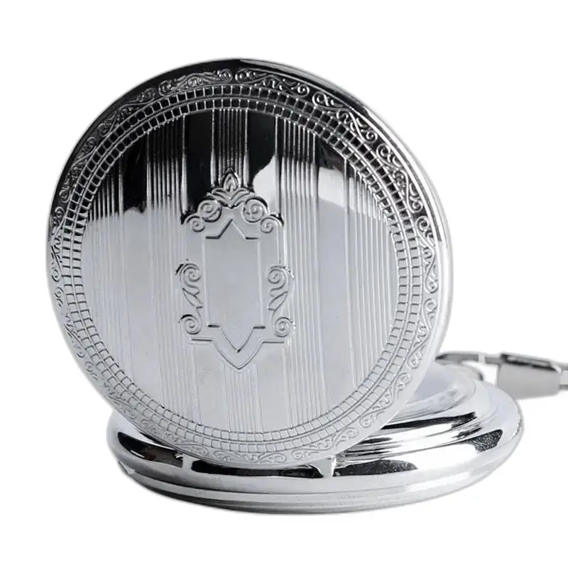 Orologio da tasca meccanico in argento da uomo di lusso con elegante movimento meccanico