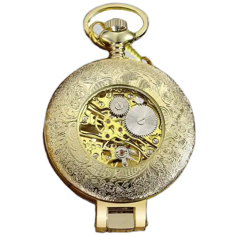 Orologio da tasca di lusso marca Orkina Silver con movimento meccanico dorato