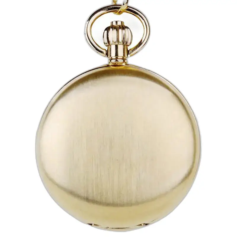 Orologio da tasca di lusso con elegante movimento meccanico dorato a doppio cacciatore