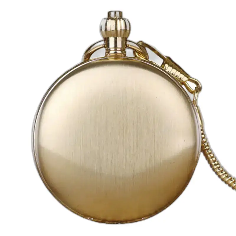 Orologio da tasca meccanico di lusso a carica manuale doppio cacciatore colore oro