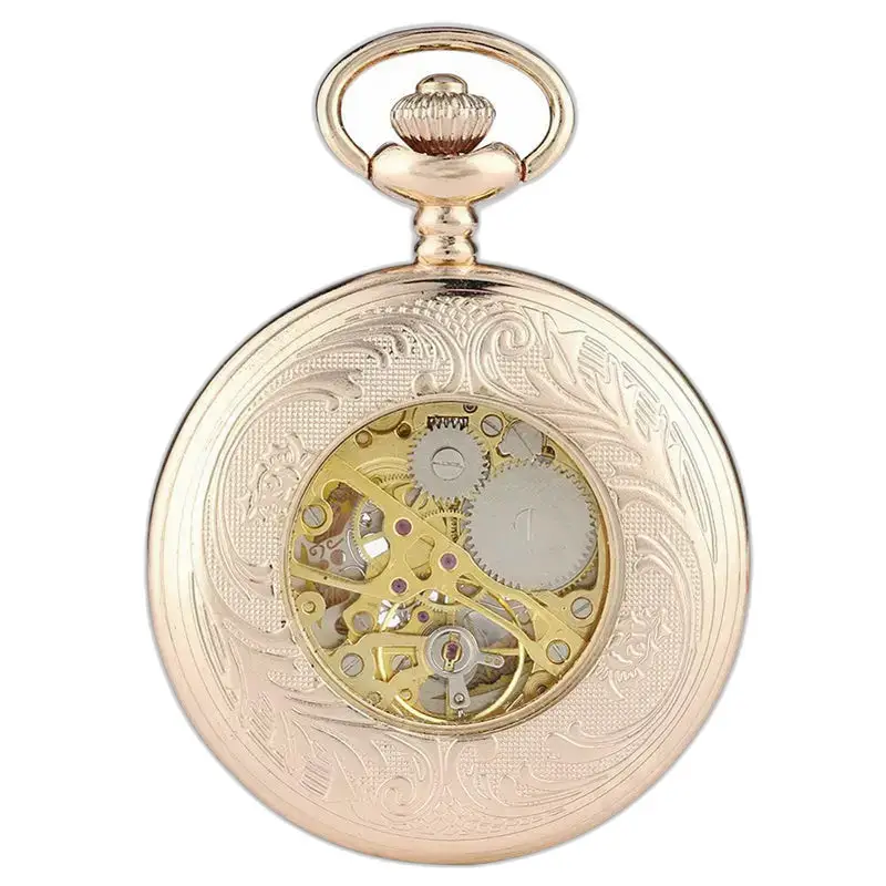 Orologio da tasca di lusso in oro rosa con indici in numeri romani, eleganza senza tempo