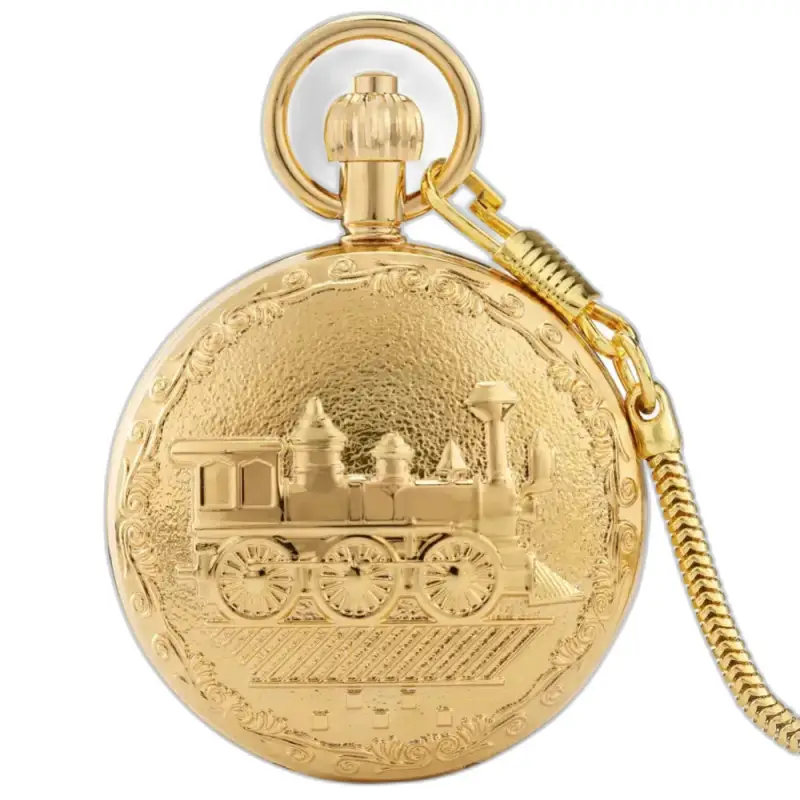 Orologio da tasca di lusso Prestige Loco D'or da tasca con design a treno in tonalità oro