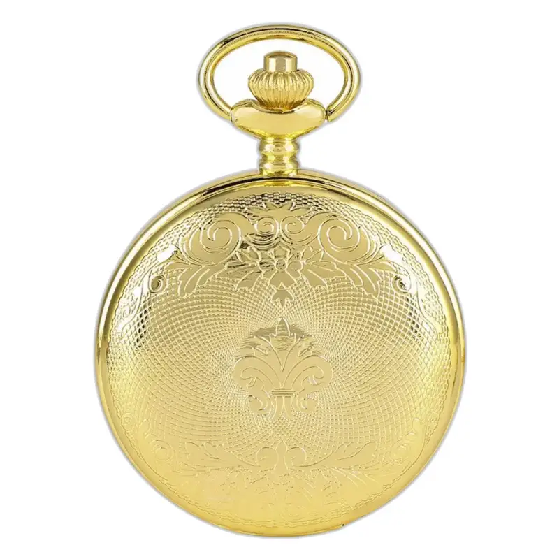 Orologio da tasca di lusso in oro scheletrato con numeri romani dal design raffinato