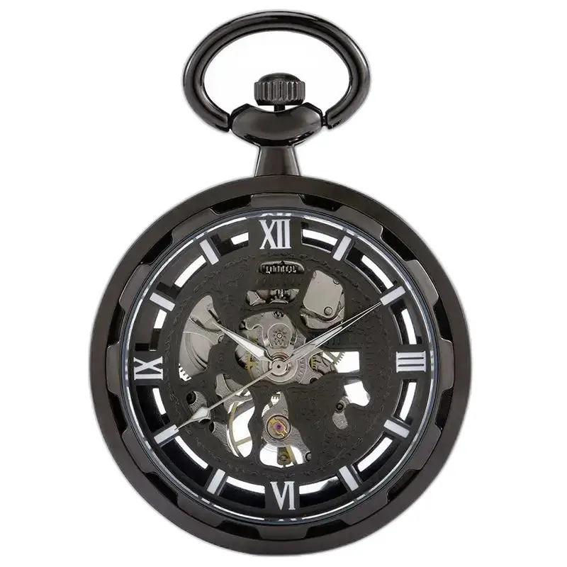 Orologio da tasca meccanico Black Dream Chic con elegante meccanismo nero