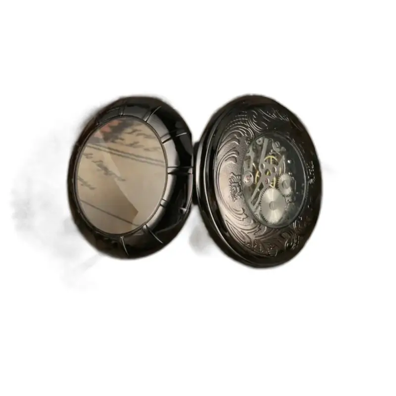 Orologio da tasca meccanico da uomo Blue Venom con un elegante quadrante nero aperto