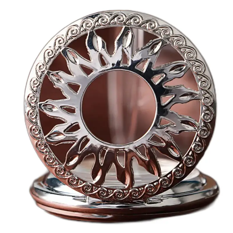 Supporto decorativo in argento per orologio da tasca meccanico Dark Sun per uomo e donna