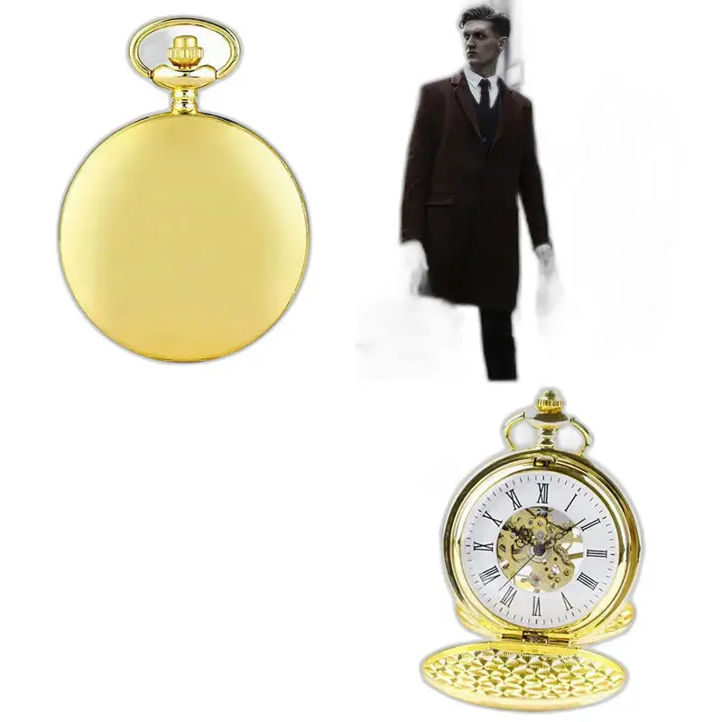 Orologio da tasca meccanico Double Chasseur da uomo in oro, elegante e raffinato