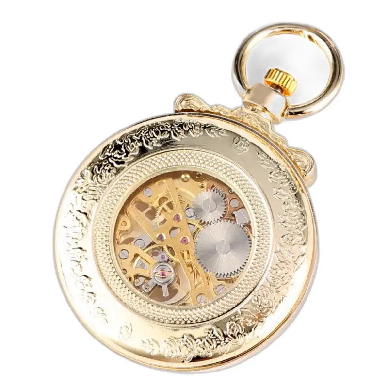 Orologio da tasca meccanico in oro di lusso Gentleman in tonalità oro con dettagli raffinati