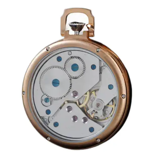 Orologio da tasca meccanico vintage in oro con un elegante movimento dell'orologio a vista