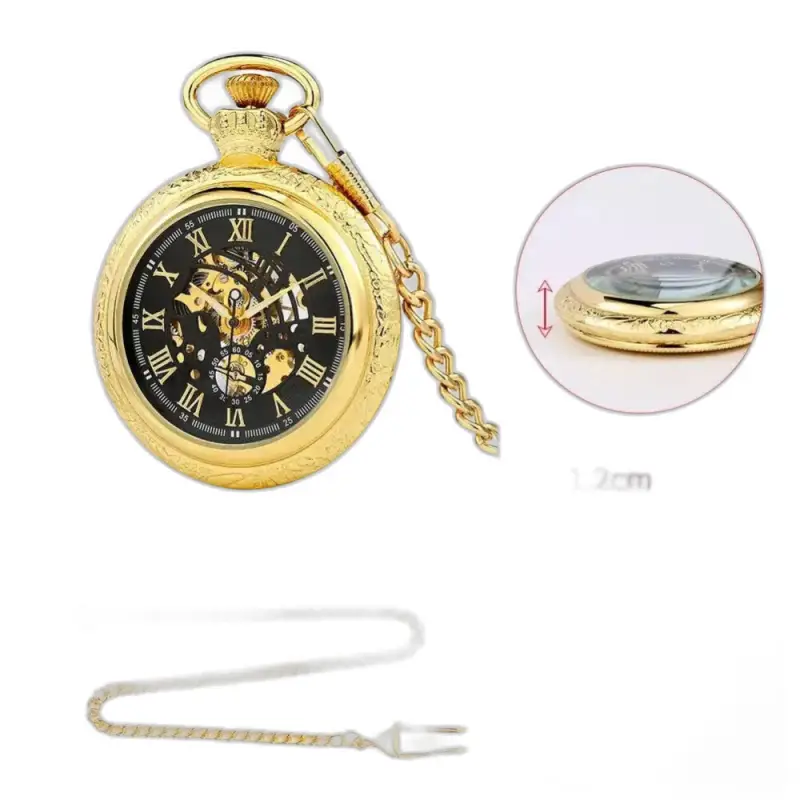 Orologio da tasca meccanico da uomo Goldenheirloom Luxe con catena in oro