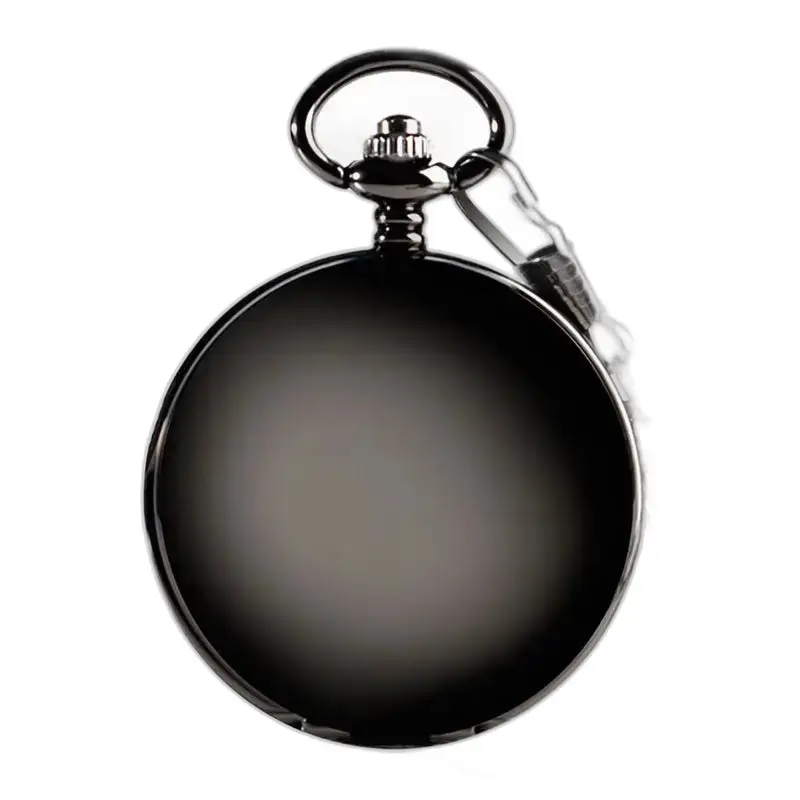 Orologio da tasca meccanico di lusso nero liscio con elegante finitura nera metallizzata