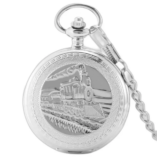 Orologio da tasca meccanico Regal Luxe Locomotiva in argento, elegante e sofisticato