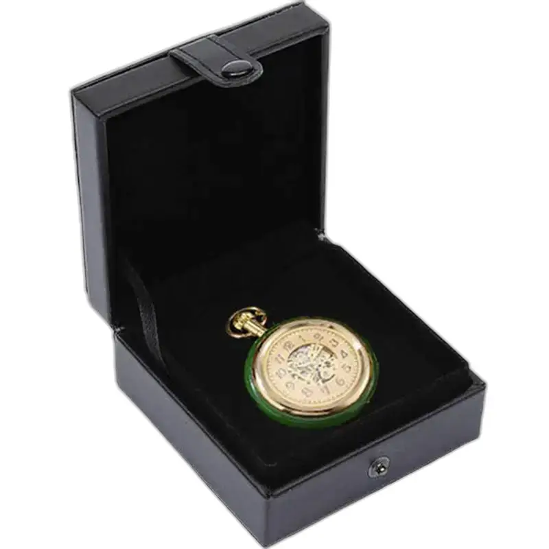 Orologio da tasca meccanico da uomo in oro di lusso chic con quadrante oro e verde