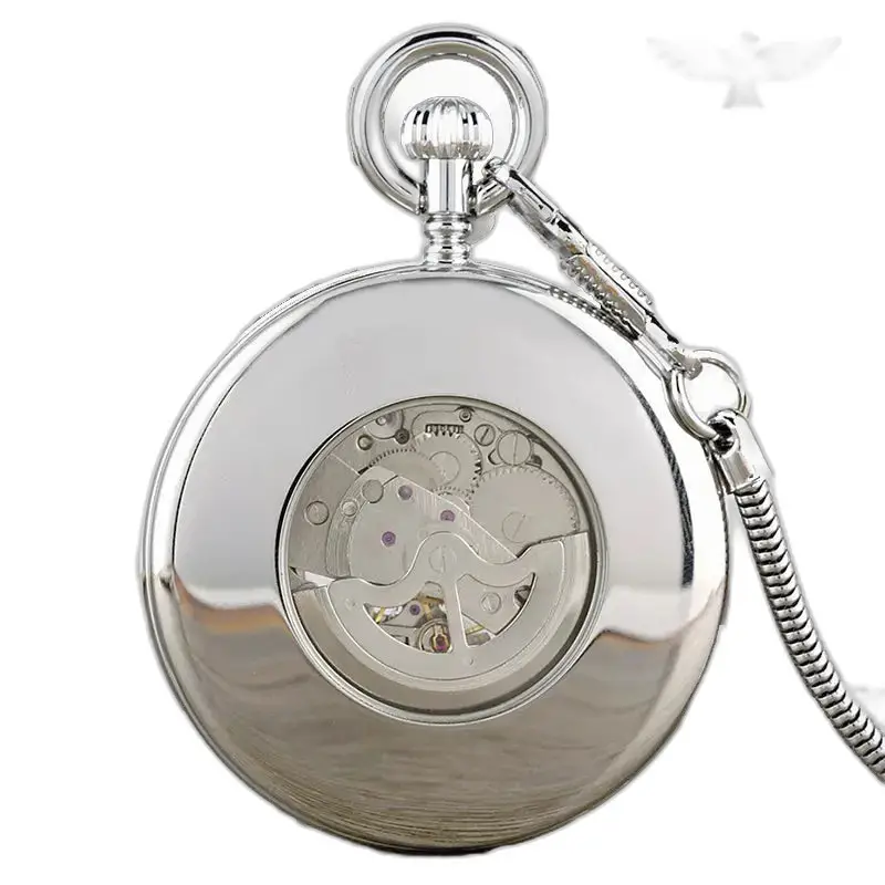 Orologio da tasca meccanico in acciaio inossidabile dal design elegante e sofisticato