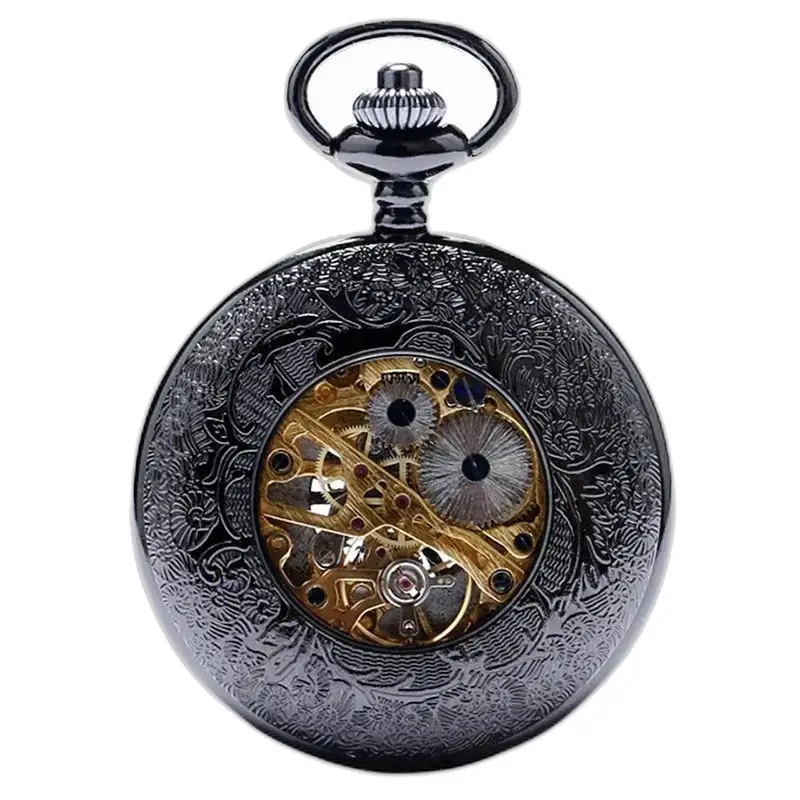 Orologio da tasca meccanico di lusso Steampunk con movimento meccanico e ingranaggi visibili