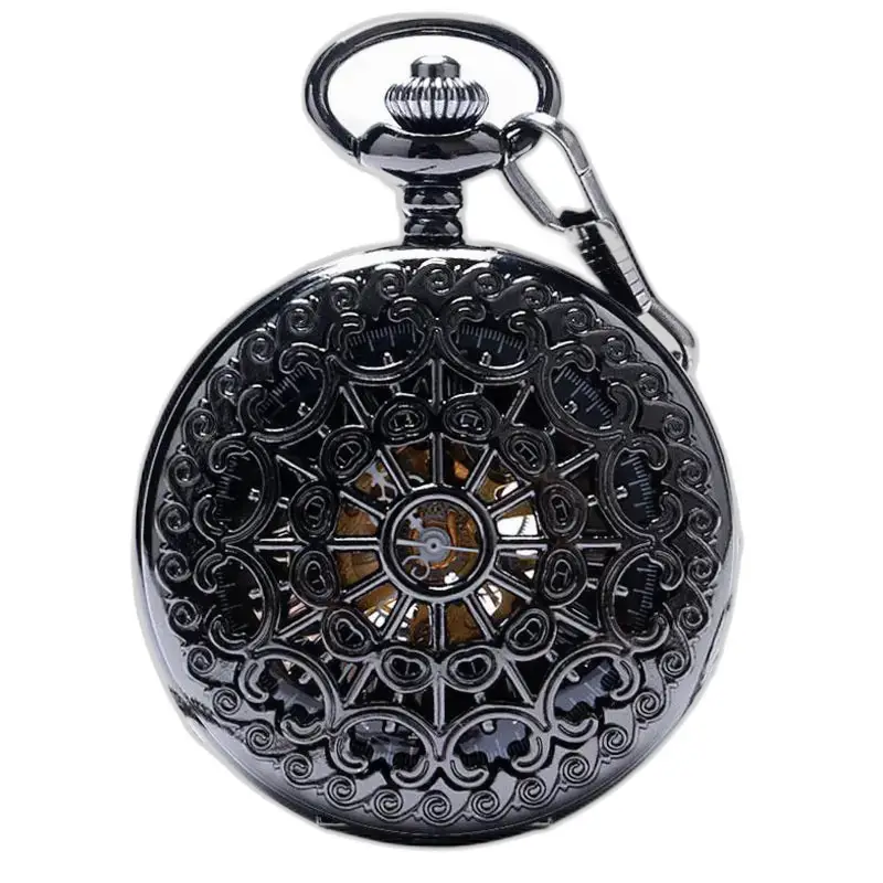 Lussuoso orologio da tasca meccanico a carica steampunk con movimento meccanico decorato