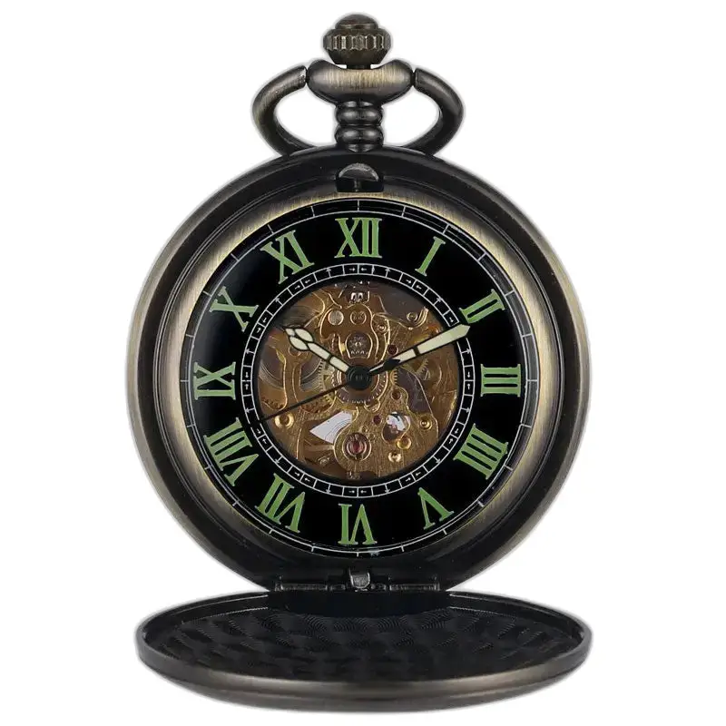 Orologio da tasca meccanico personalizzabile con meccanismo a vista e luminoso