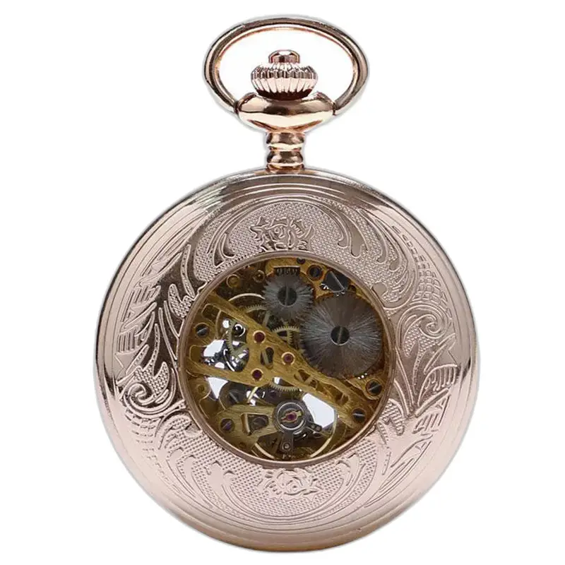 Orologio da tasca meccanico Rose Gold Lady dall'elegante design in oro rosa