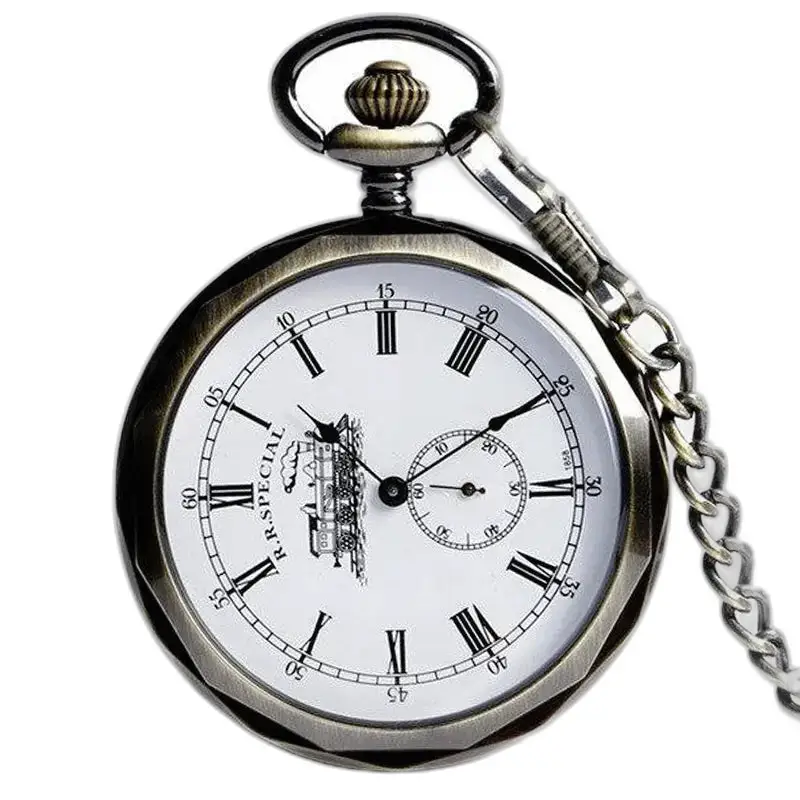 Orologio da tasca vintage con movimento meccanico, ideale per i controllori ferroviari