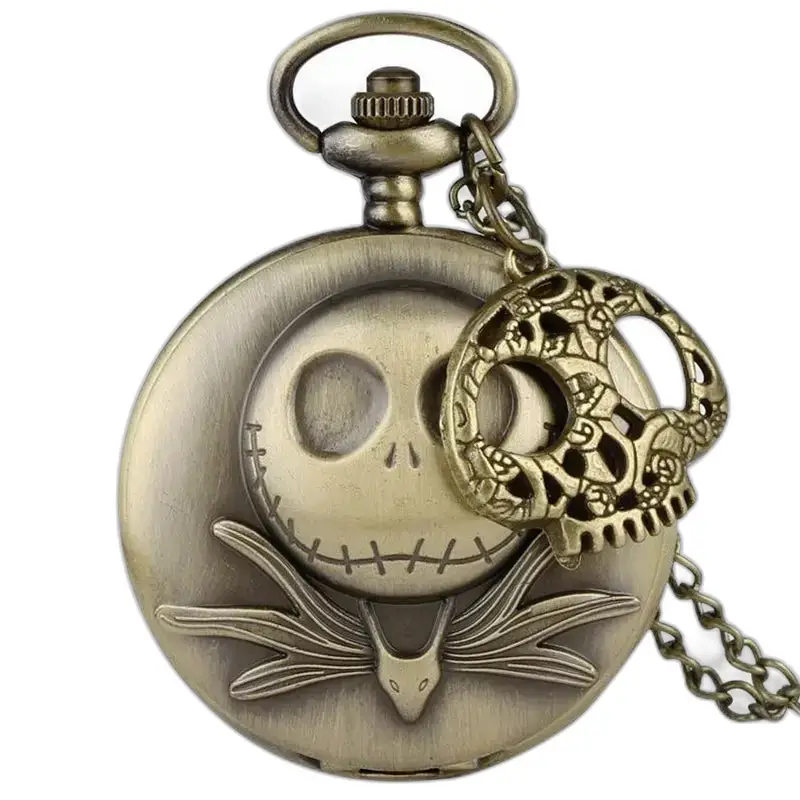 Orologio da tasca vintage con design Jack Skellington, tema Nightmare Before Christmas