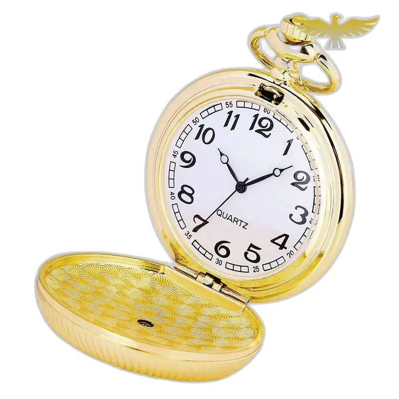 Montre à Gousset Or émeraude Luxe Poche Argent Fleurs avec couvercle ouvert