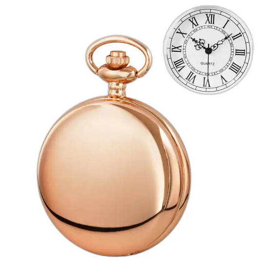 Orologio da tasca a specchio rosa al quarzo oro rosa con quadrante in oro rosa distinto