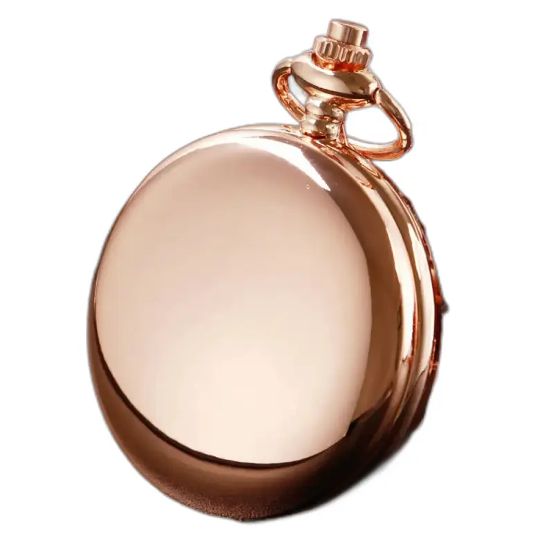 Orologio da tasca con specchio rosa al quarzo oro rosa con elegante quadrante in oro rosa