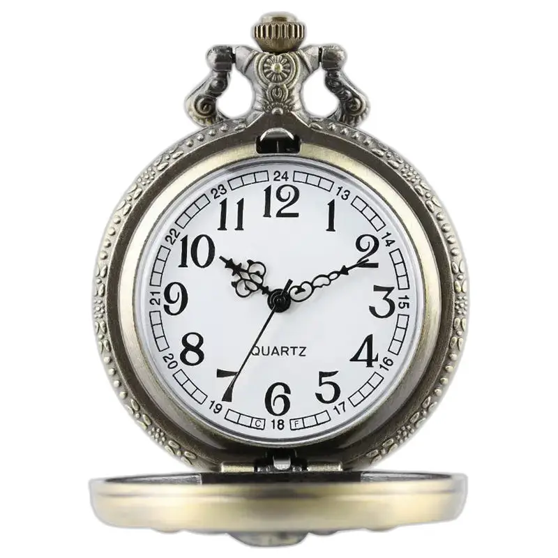 Orologio da tasca vintage con Babbo Natale con elegante cassa in metallo decorato