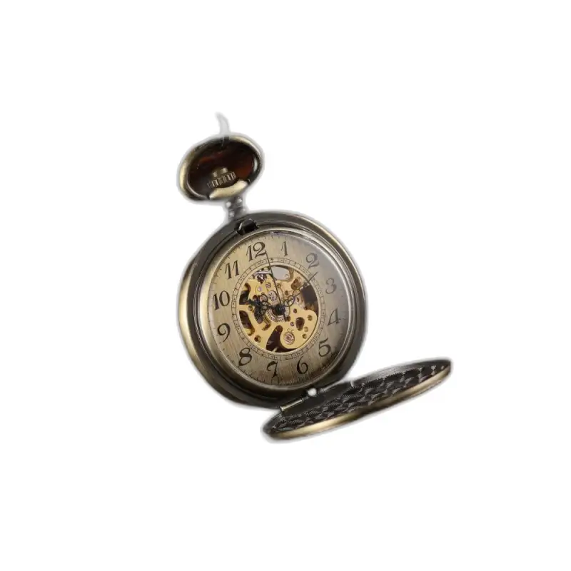 Orologio da tasca di lusso in rilievo in oro con orologio da tasca antico aperto