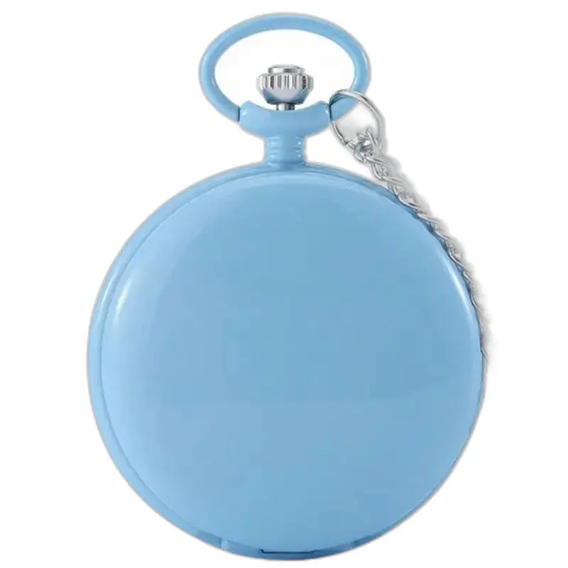 Quartz Chasseur Orologio da tasca colorato di colore blu con elegante catena