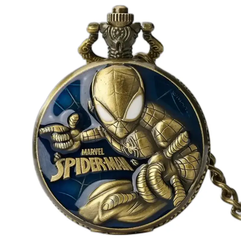 Orologio da tasca al quarzo vintage Marvel Spider Man con esclusivo motivo Spiderman