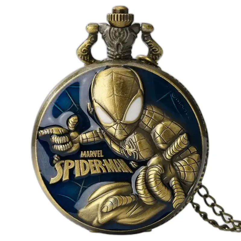 Orologio da tasca al quarzo vintage Marvel Spider Man con design unico di Spiderman