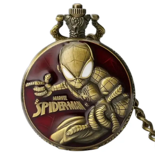 Orologio da tasca vintage al quarzo Marvel Spider Man con design Spiderman