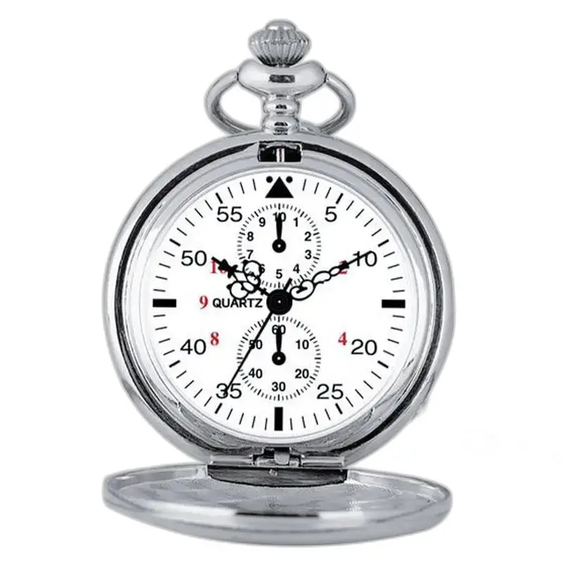 Orologio da tasca al quarzo Fondo moderno ed elegante con cronografo argento