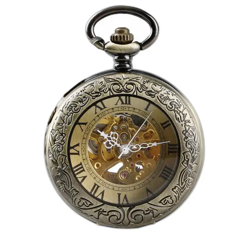 Orologio da tasca romano meccanico di lusso dal design antico e decorato