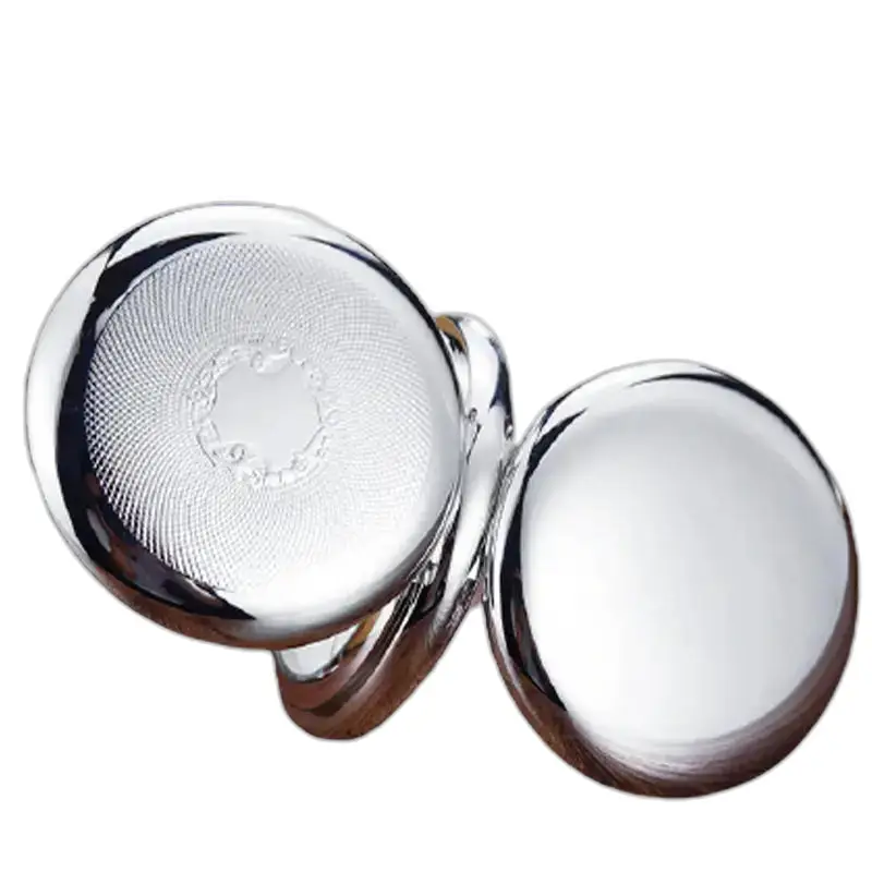 Clip in argento strutturato per orologio da tasca di lusso reale Argento Chic