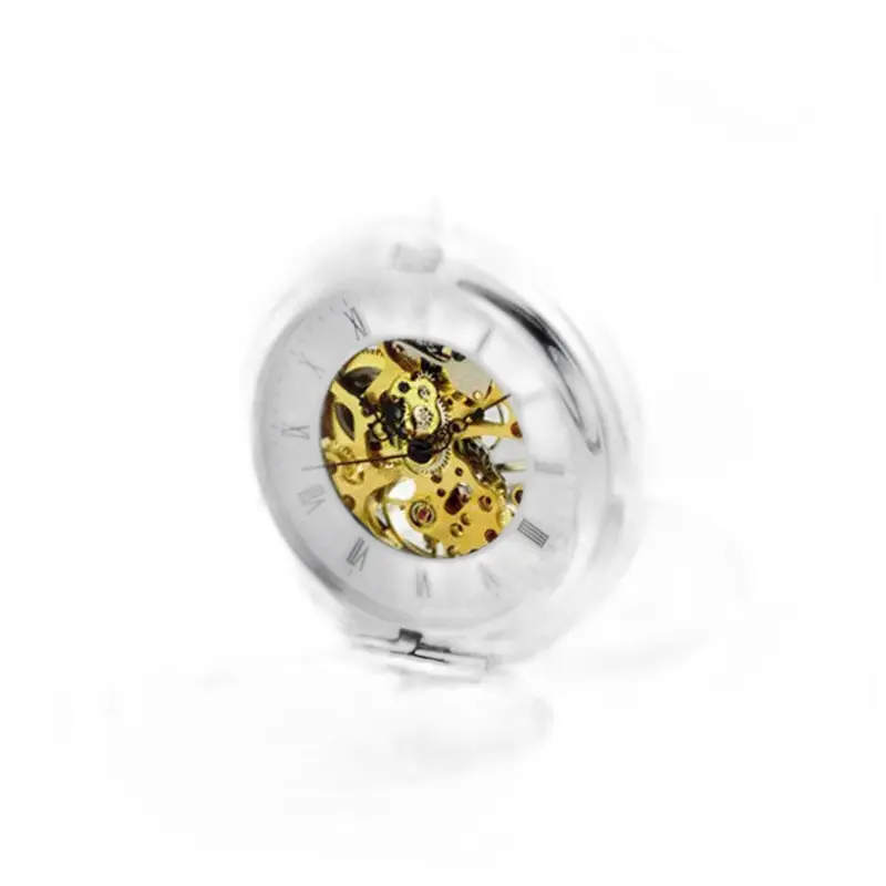 Orologio da tasca Royal Luxury Silver Chic con elegante scheletro in argento
