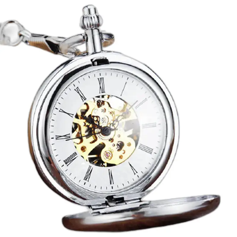 Orologio da tasca Royal Luxury Silver Chic con meccanismo in argento a vista