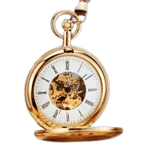 Orologio da tasca color oro Elegante orologio da tasca a doppio cacciatore di lusso reale