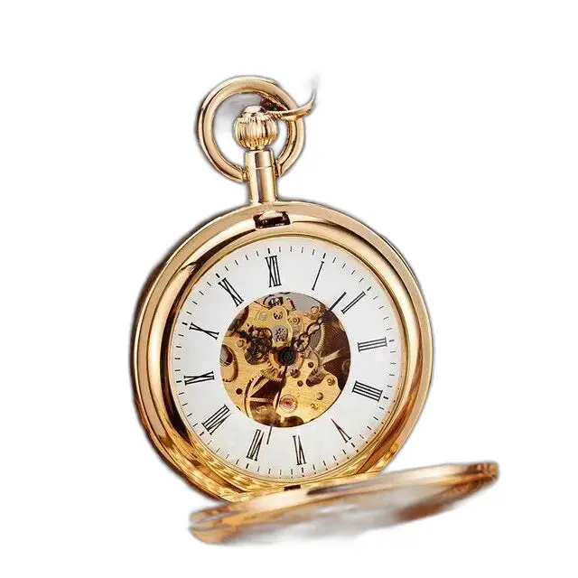 Orologio da tasca Royal Luxury Double Chasseur dall'elegante design color oro