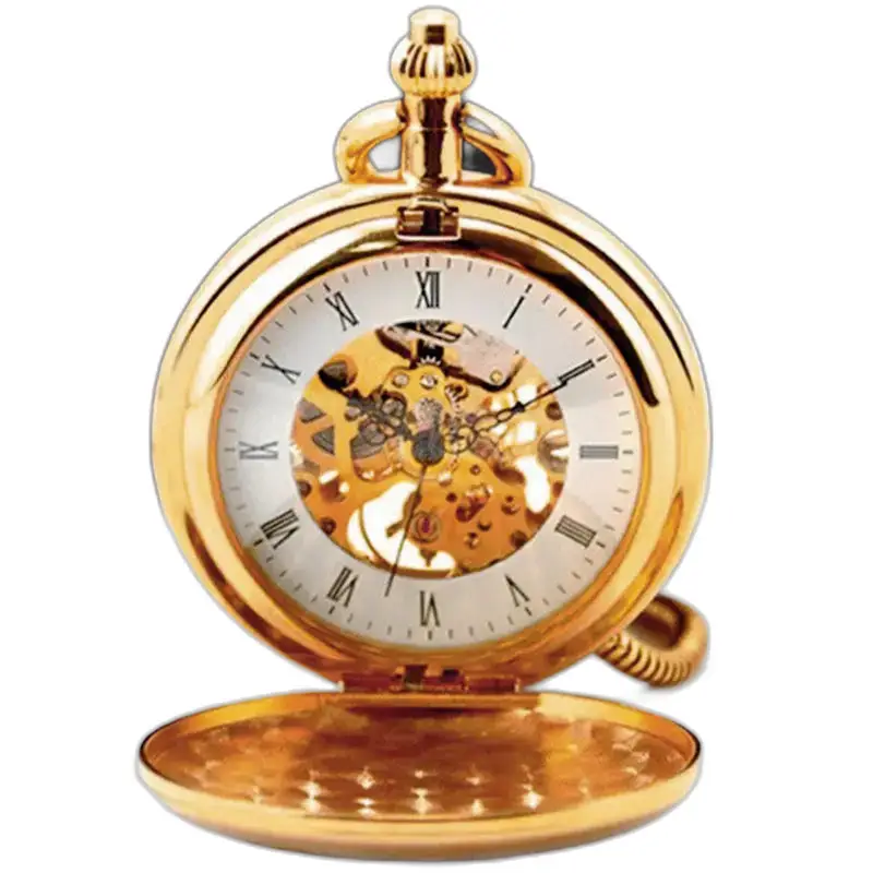 Orologio da tasca Royal Luxury Double Chasseur in oro, elegante orologio da collezione