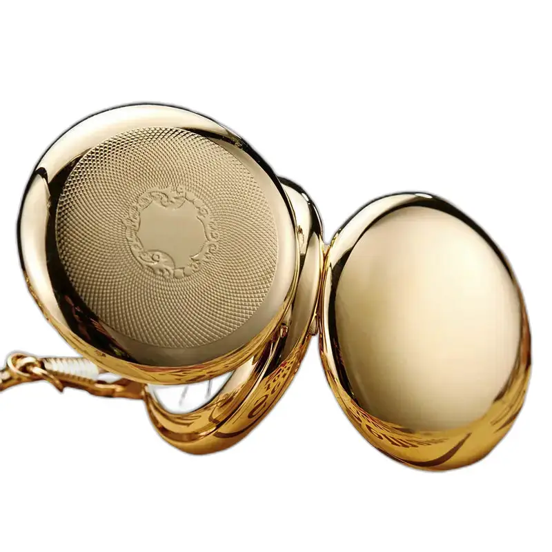 Orologio da tasca aperto Royal Luxury Double Chasseur, con elegante finitura dorata