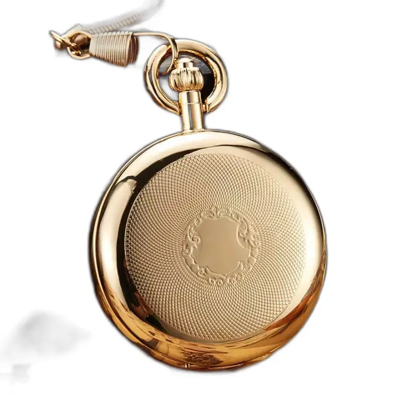 Orologio da tasca Royal Luxury con catena, elegante design dorato