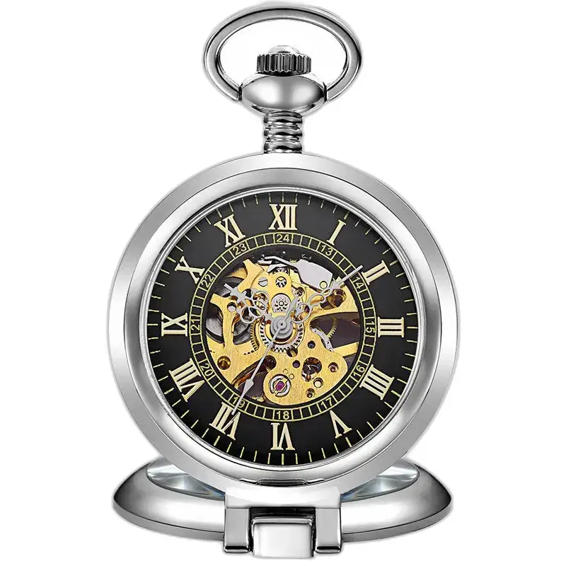 Montre à Gousset Squelette Mécanique Luxe Or, poche antique squelette en argent