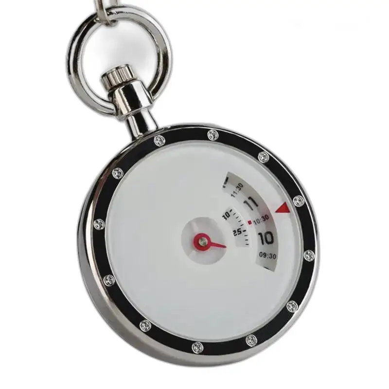Orologio da tasca Steampunk in argento con quadrante bianco e catena a serpente