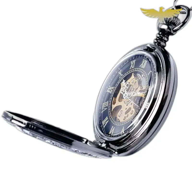 Orologio da tasca Steampunk Luxury con meccanismo a vista in elegante scatola per orologi
