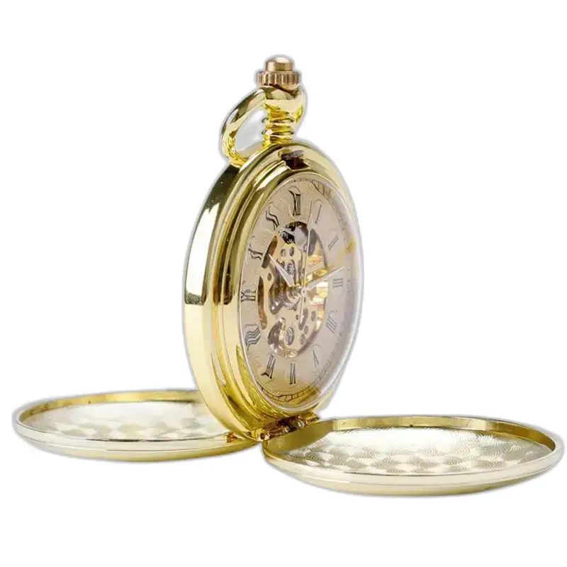 Montre à gousset or en style chic avec double clapet pour homme élégant