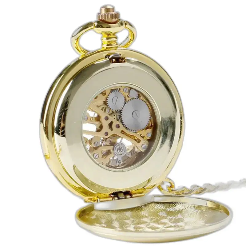 Orologio da tasca in oro, stile chic con doppio risvolto per uomo