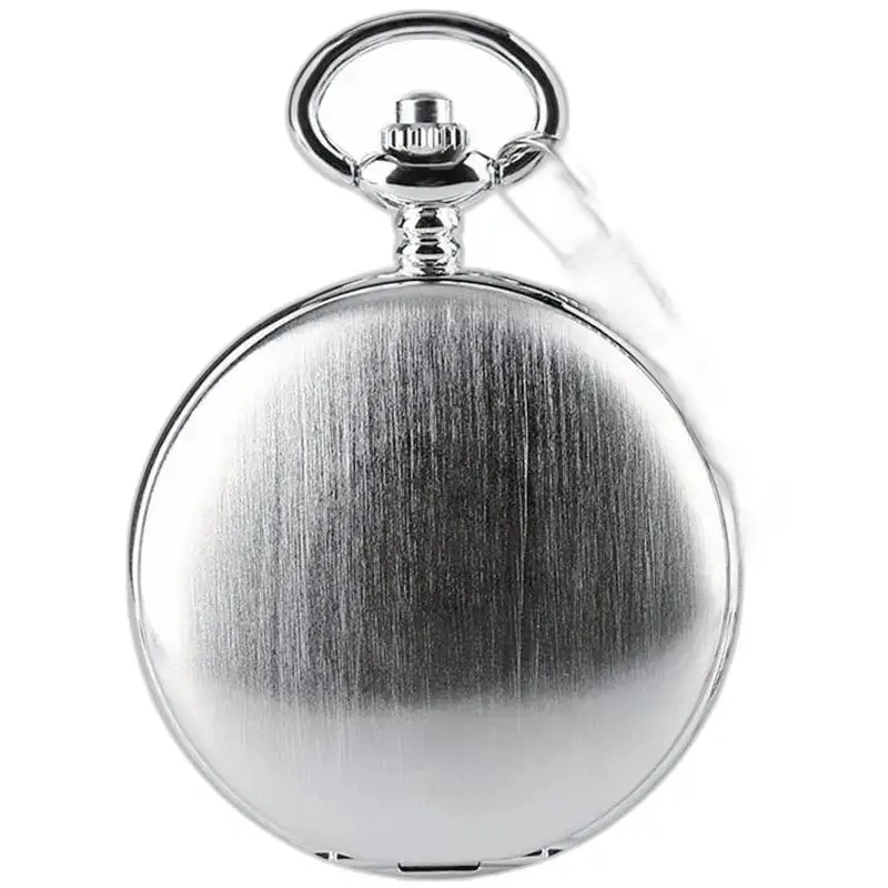 Orologio da tasca in argento dallo stile chic con doppia patta da uomo