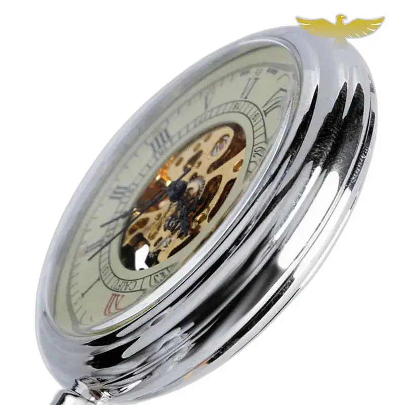 Orologio da tasca vintage automatico in argento con nome di lusso e design classico